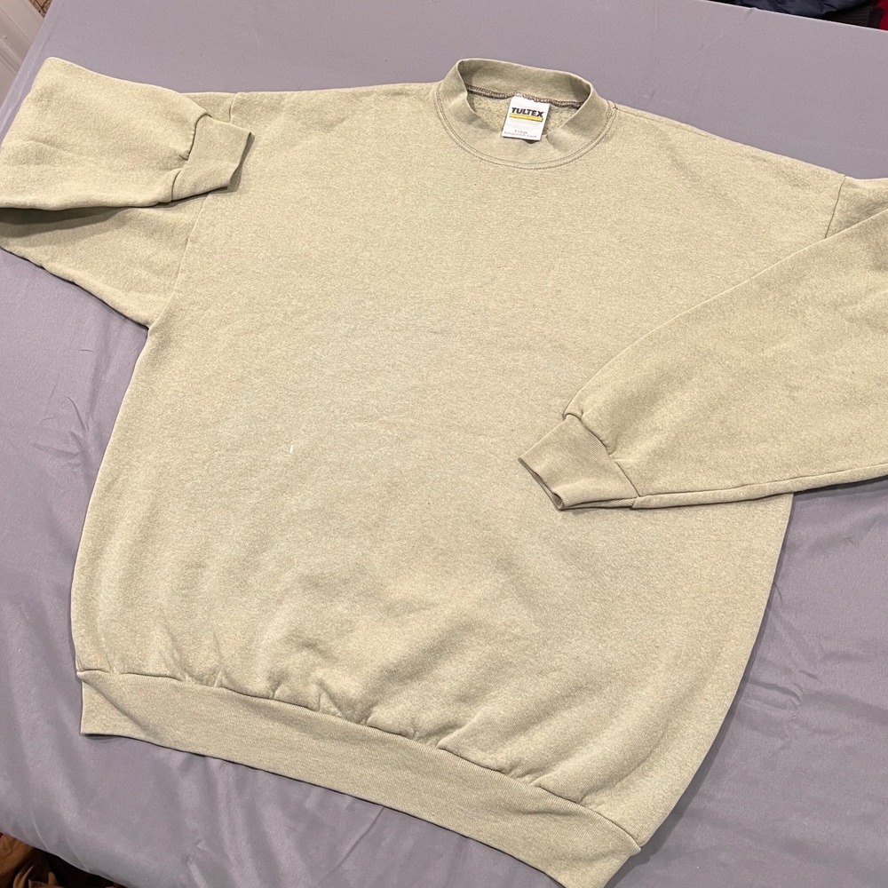 Vintage Tultex Sweatshirt XL Sage Green Made in USA Blank 90s Crewneck Pullover